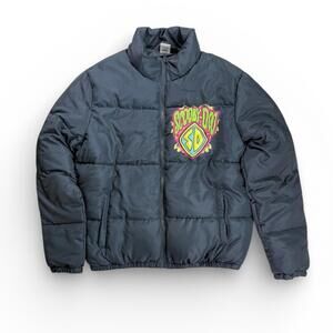 Scooby Doo Mad Engine Blue/Multicolor Men's Puffer  Jacket Size L